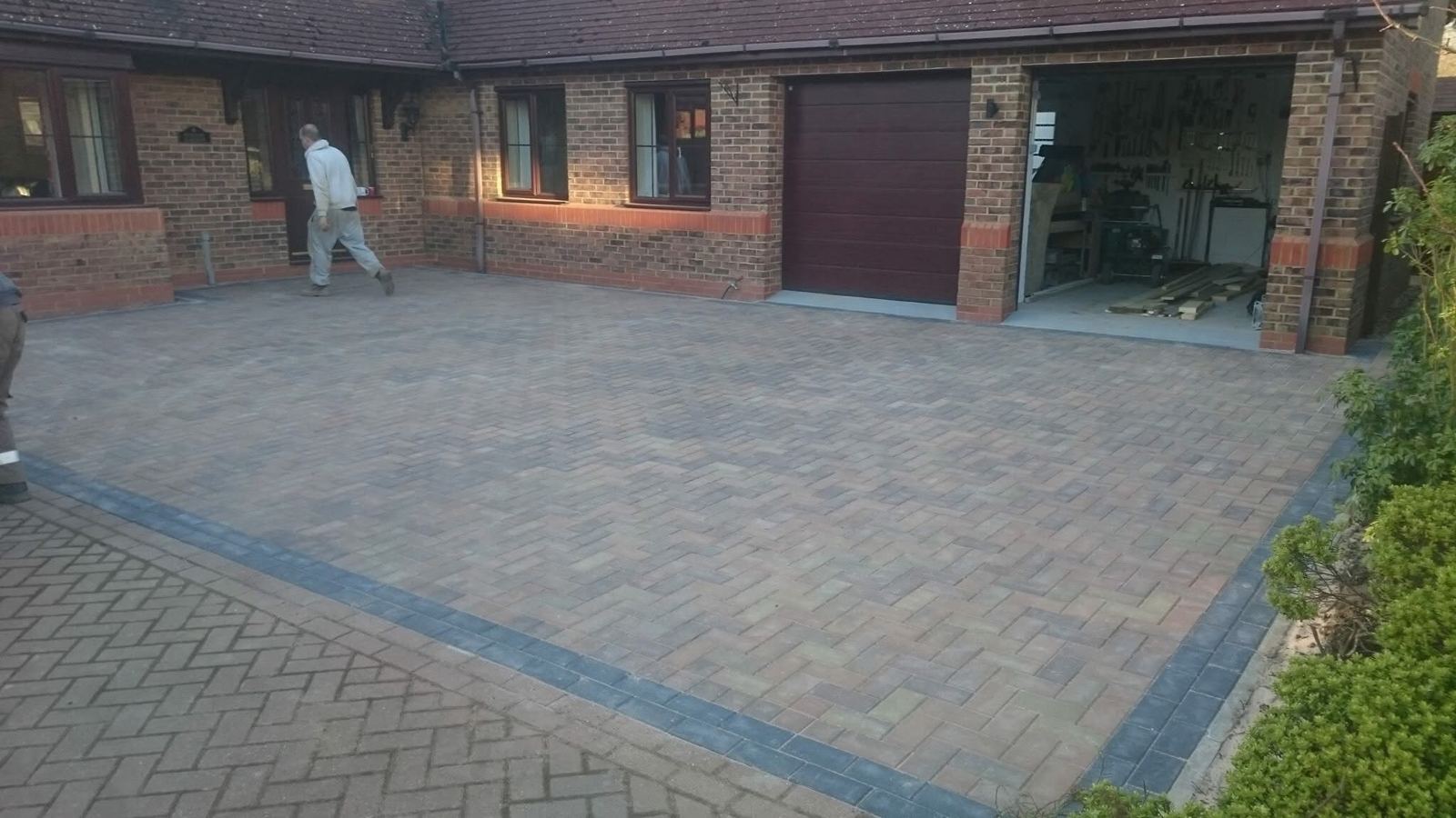 Tegula style block paving driveway